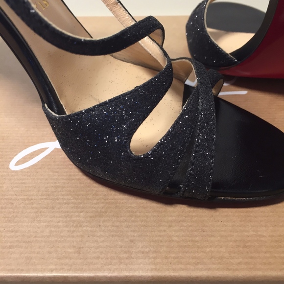 LOUBOUTIN 100 GLITTER MINI/KID BLACK - Picture 2 of 8